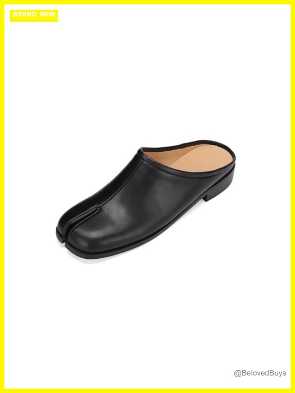 Women's Split Toe Mules Faux Leather Tabi Flats Backless Slip On Shoes